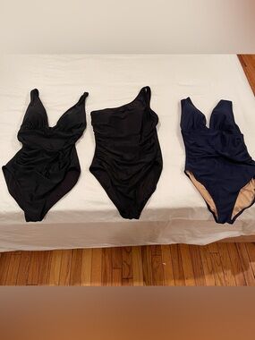 THREE J. Crew Women's One-Piece Swimsuits in Black and Navy